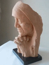 (11/15): Muther Teresa sculptur burned clay